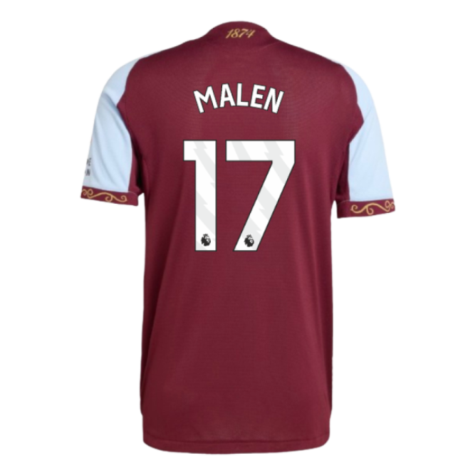 2025-2026 Aston Villa Authentic Home Shirt (Malen 17)-Football Jersey Hub
