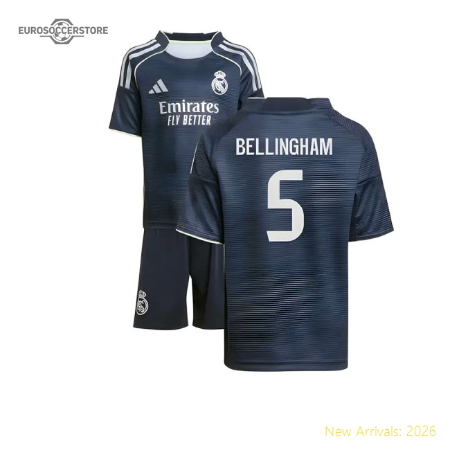 2025-2026 Real Madrid Away Mini Kit (Bellingham 5)-Football Jersey Hub