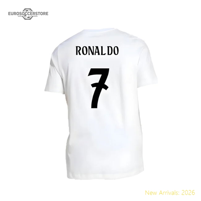 2024-2025 Real Madrid DNA Graphic Tee (White) (Ronaldo 7)-Football Jersey Hub