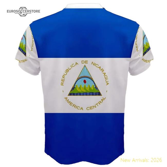 Nicaragua Flag Sublimated Sports Jersey-Football Jersey Hub