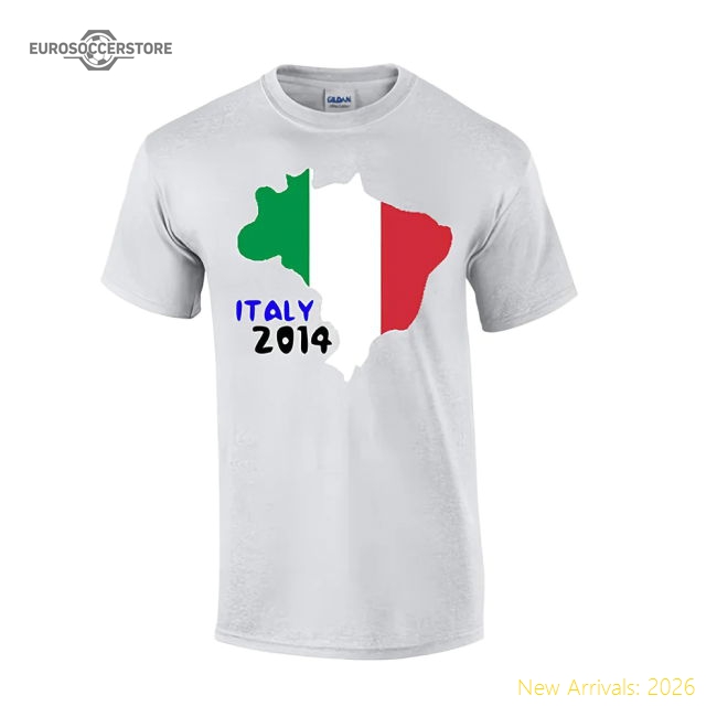 Italy 2014 Country Flag T-shirt (grey)-Football Jersey Hub