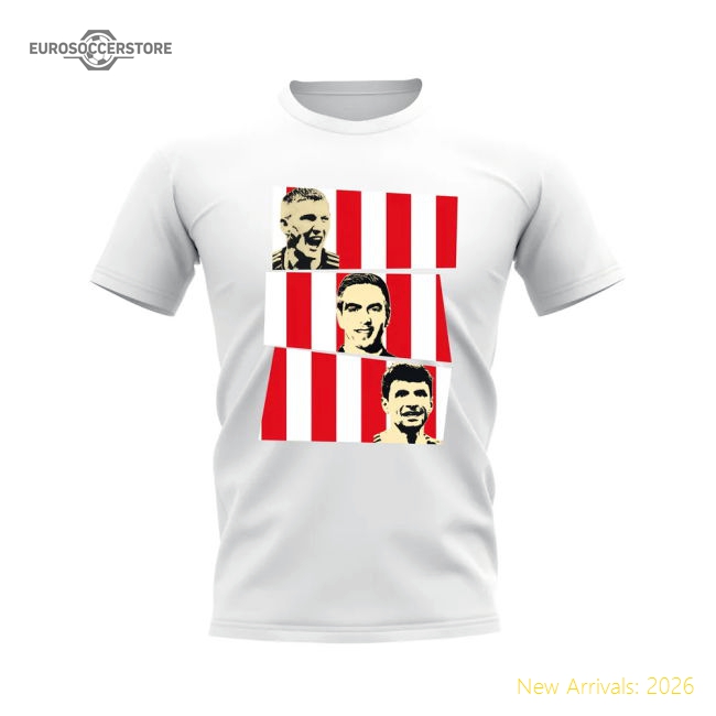Schweinsteiger Lahm Muller Bayern Munich Trio T-Shirt (White)-Football Jersey Hub