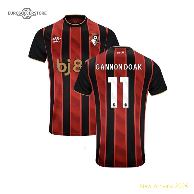 2025-2026 Bournemouth Home Shirt (Gannon Doak 11)-Football Jersey Hub