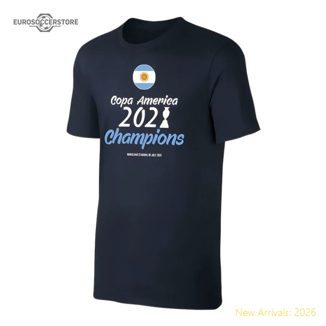 Argentina CA2021 WINNERS t-shirt MESSI, dark blue-Football Jersey Hub