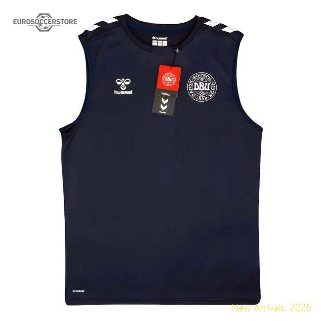 2024-2025 Denmark Sleeveless Training Jersey (Marine)-Football Jersey Hub