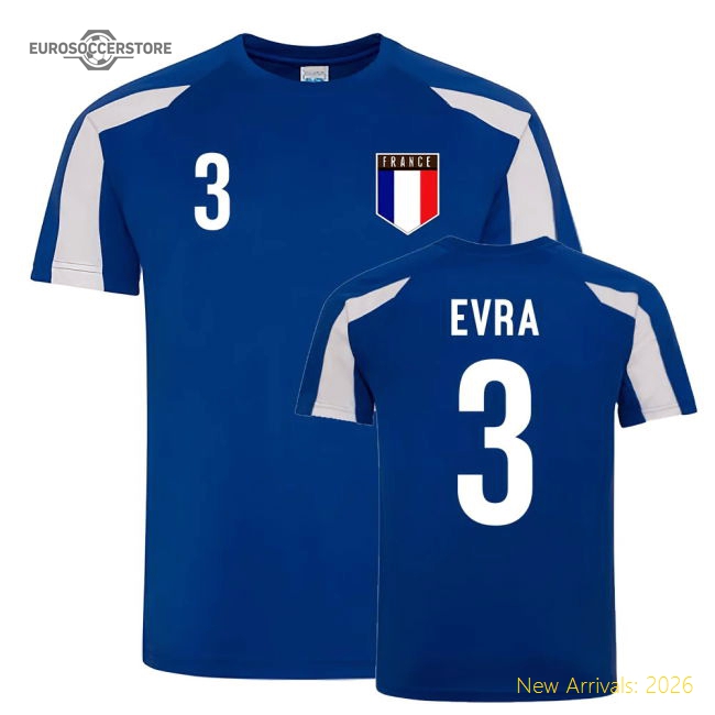Patrice Evra France Sports Training Jersey (Blue-White)-Football Jersey Hub