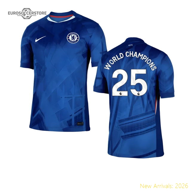 2025-2026 Chelsea Home Shirt (World Champions 25)-Football Jersey Hub