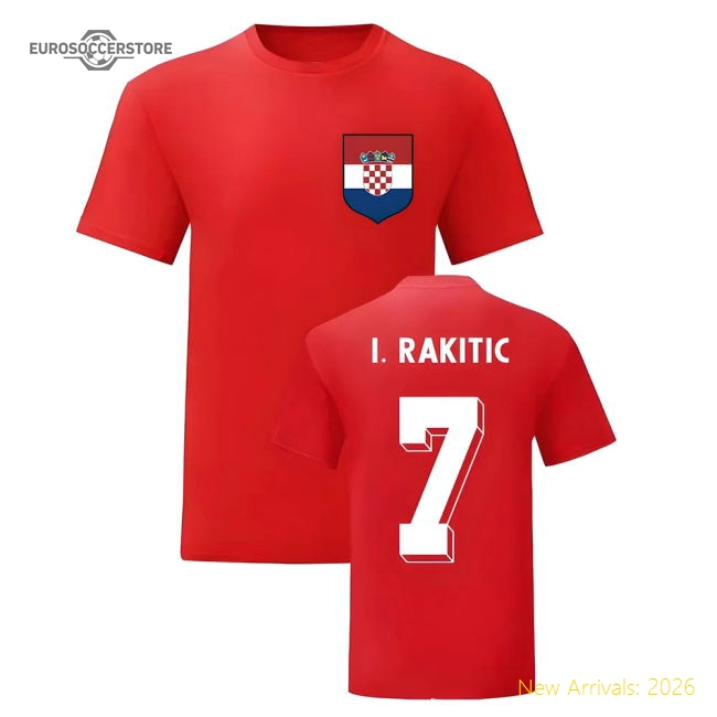 Ivan Rakitic Croatia National Hero Tee\'s (Red)-Football Jersey Hub