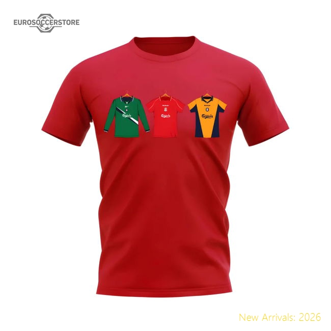 Liverpool 2000-2001 Retro Shirt T-shirt (Red) (Your Name)-Football Jersey Hub