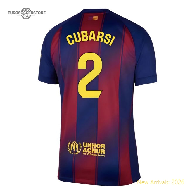 2025-2026 Barcelona Home Shirt (Cubarsi 2)-Football Jersey Hub