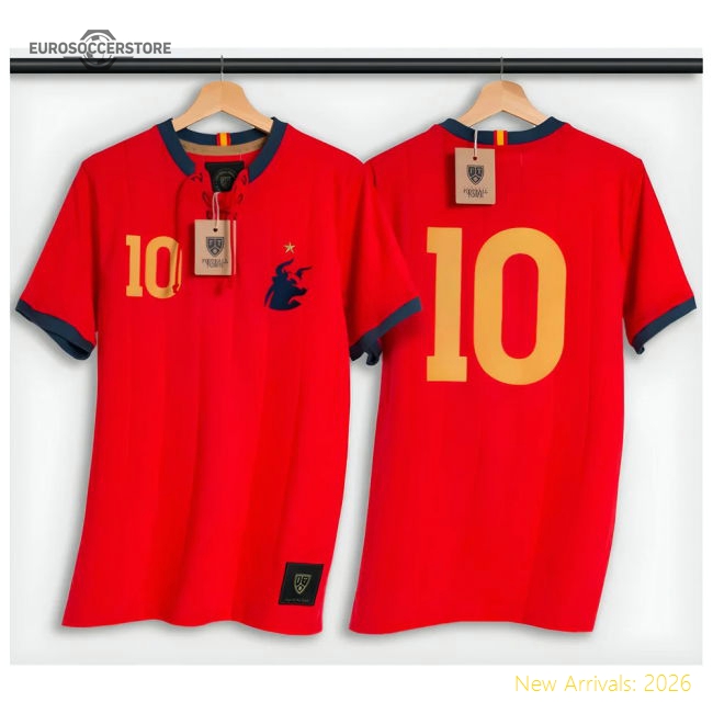 Spain Retro Shirt with Laces El Toro-Football Jersey Hub