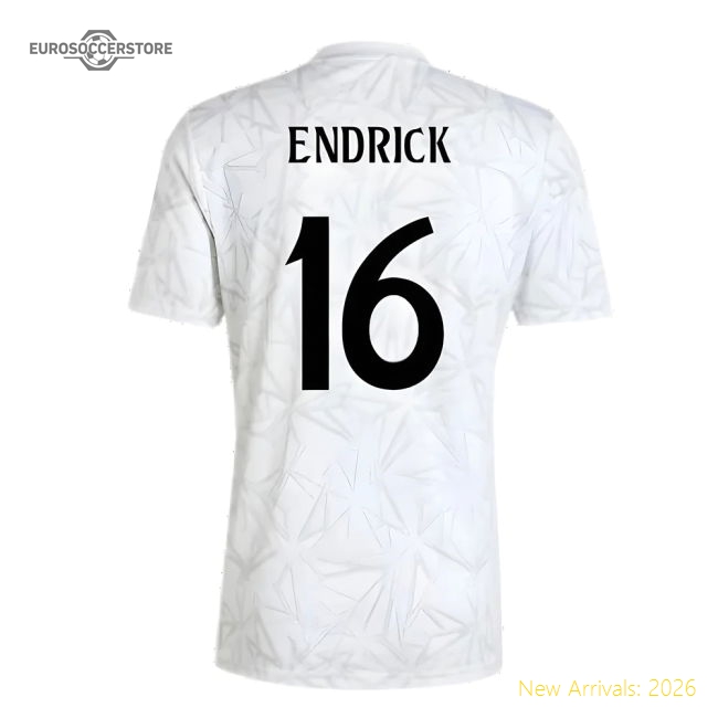2024-2025 Real Madrid Pre-Match Shirt (White) (Endrick 16)-Football Jersey Hub