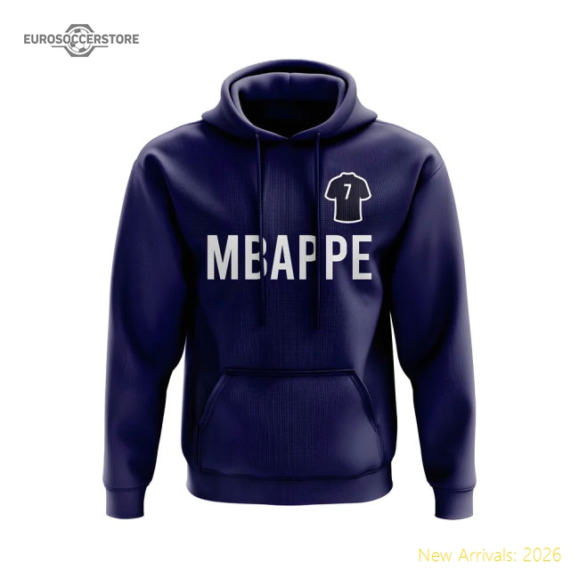 Kylian Mbappe PSG Number Hoody (Navy)-Football Jersey Hub