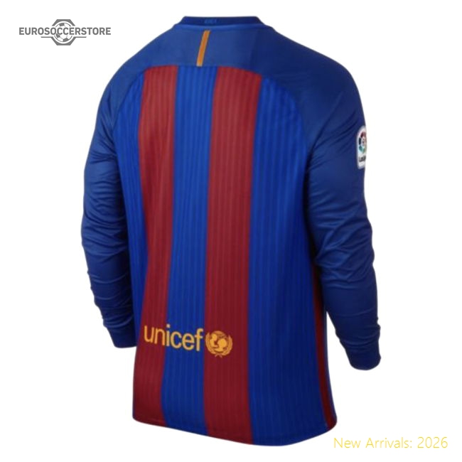 2015-2016 Barcelona Long Sleeve Home Shirt-Football Jersey Hub
