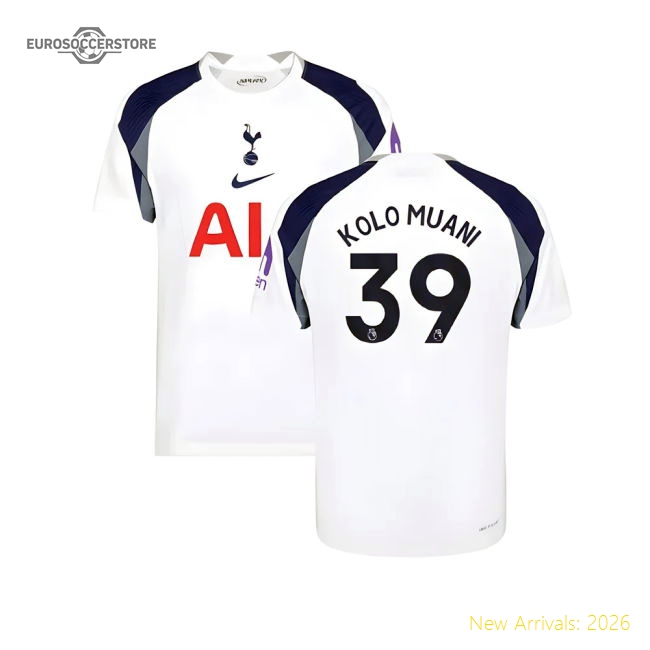 2025-2026 Tottenham Hotspur Authentic Home Shirt (Kolo Muani 39)-Football Jersey Hub
