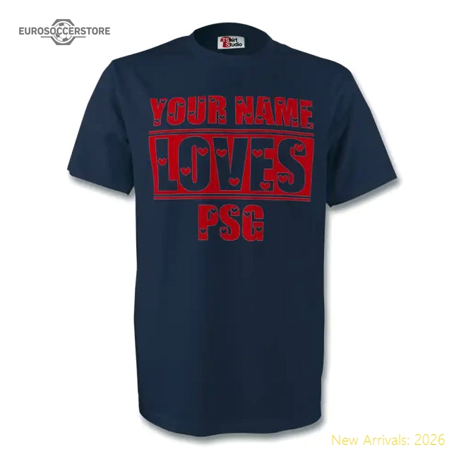 Your Name Loves Psg T-shirt (navy) - Kids-Football Jersey Hub