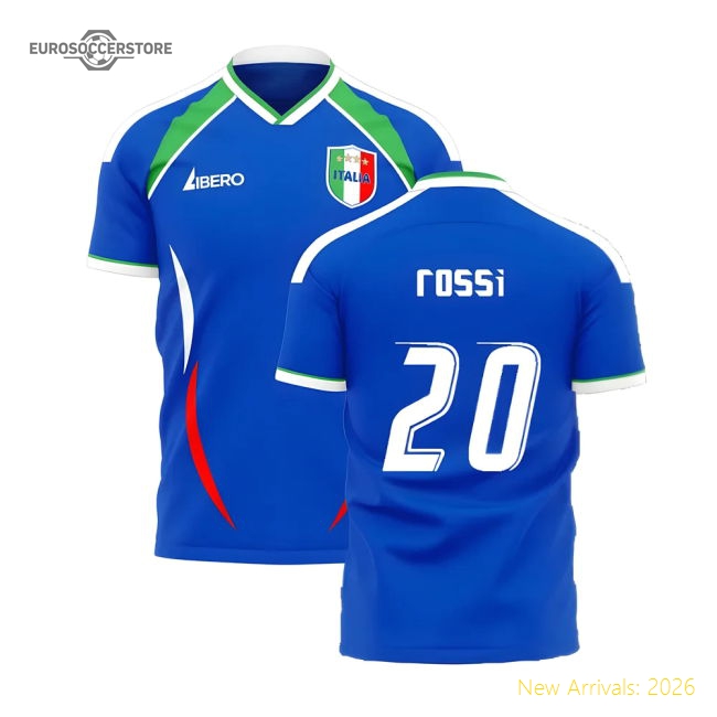Italy 2006 Style Home Concept Shirt (Libero) (ROSSI 20)-Football Jersey Hub