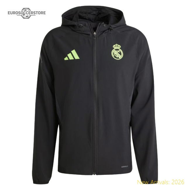 2025-2026 Real Madrid Pro Vis Tech Jacket (Black)-Football Jersey Hub