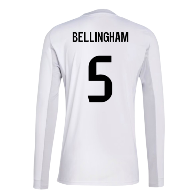 2025-2026 Real Madrid Long Sleeve Home Shirt (Bellingham 5)-Football Jersey Hub