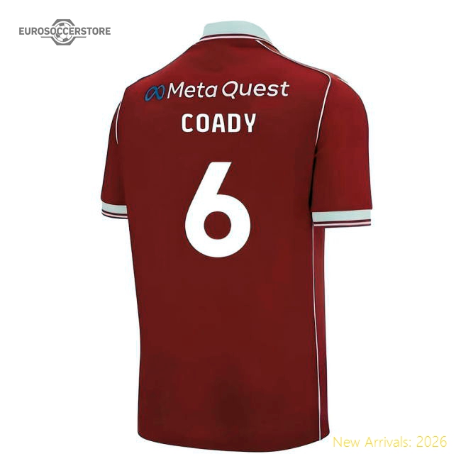 2025-2026 Wrexham Home Shirt (Coady 6)-Football Jersey Hub