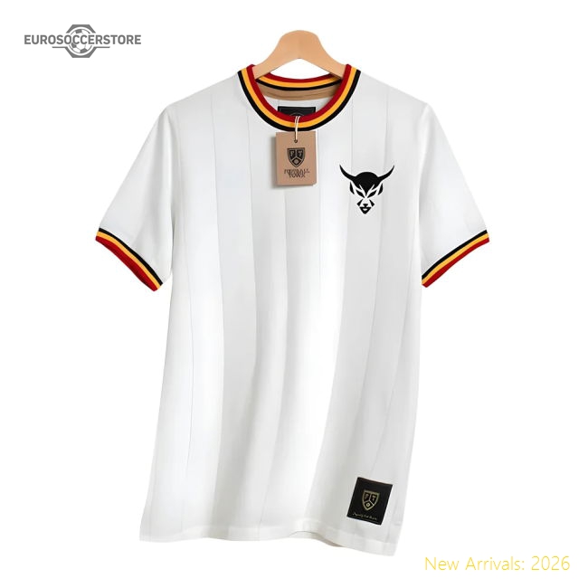 Belgium Le Diable Retro Football Shirt (White)-Football Jersey Hub