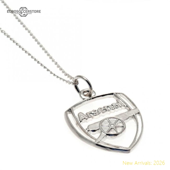 Arsenal FC Sterling Silver Pendant & Chain CR-Football Jersey Hub
