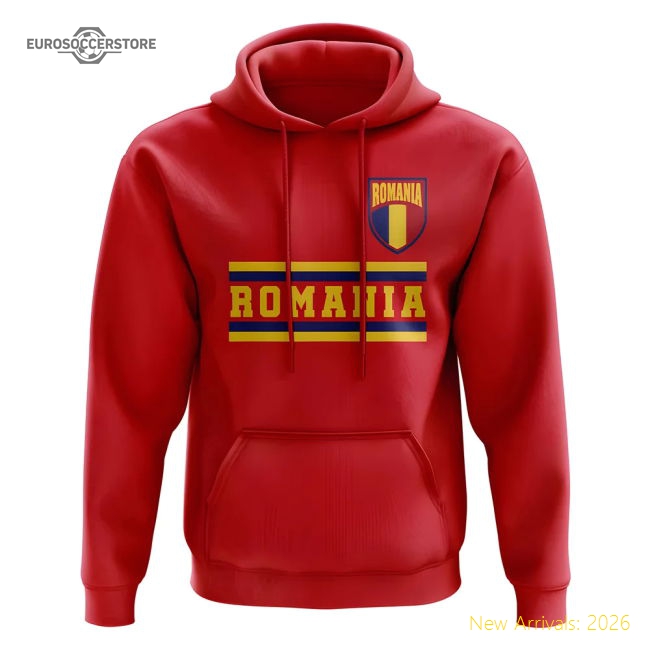 Romania Core Football Country Hoody (Red)-Football Jersey Hub