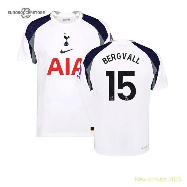 2025-2026 Tottenham Hotspur Authentic Home Shirt (Bergvall 15)-Football Jersey Hub