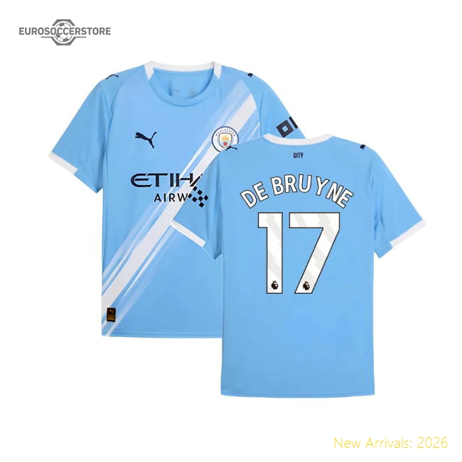 2025-2026 Man City Home Shirt (De Bruyne 17)-Football Jersey Hub