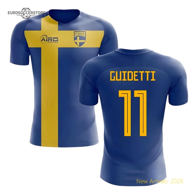 2025-2026 Sweden Flag Concept Football Shirt (Guidetti 11)-Football Jersey Hub