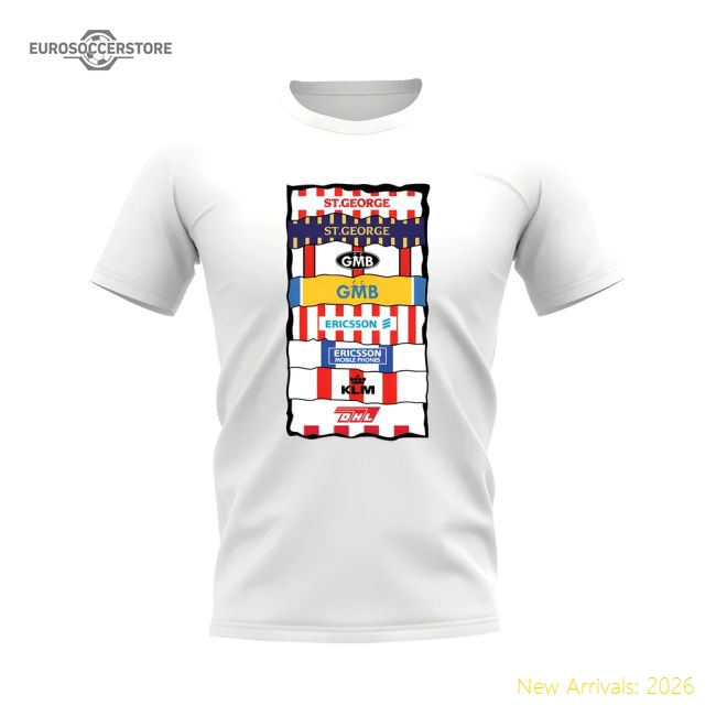 Brentford Sponsor History T-shirt (White)-Football Jersey Hub