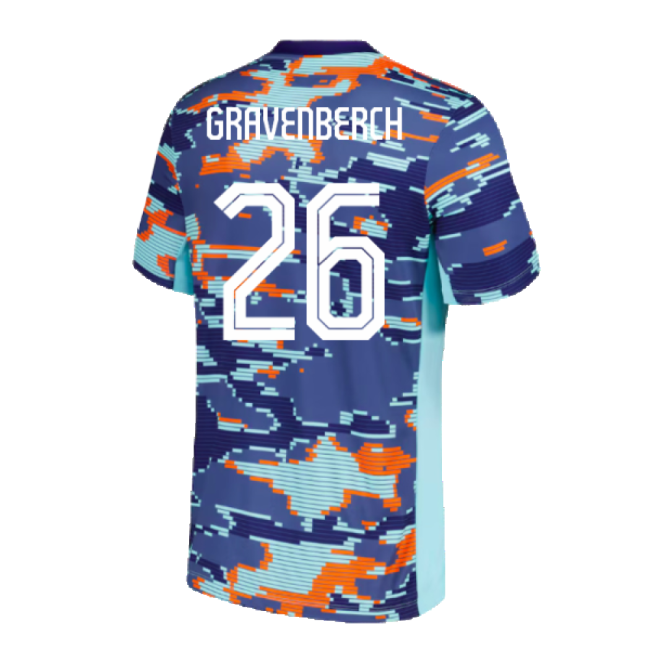2024-2025 Netherlands Pre-Match Training Shirt (Blue) - Kids (Gravenberch 26)-Football Jersey Hub