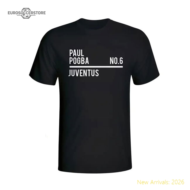 Paul Pogba Juventus Squad T-shirt (black) - Kids-Football Jersey Hub