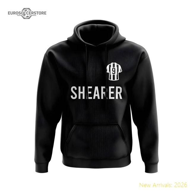 Alan Shearer Newcastle United Number Hoody (Black)-Football Jersey Hub