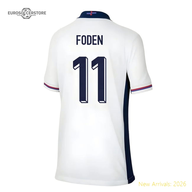 2024-2025 England Home Shirt (Kids) (Foden 11)-Football Jersey Hub