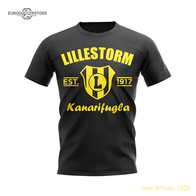 Lillestorm Established Football T-Shirt (Black)-Football Jersey Hub