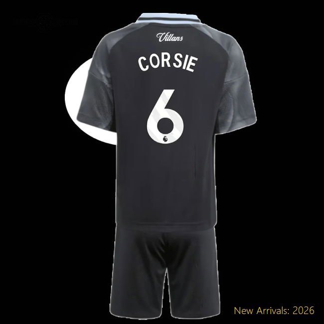 2025-2026 Aston Villa Away Mini Kit (Corsie 6)-Football Jersey Hub