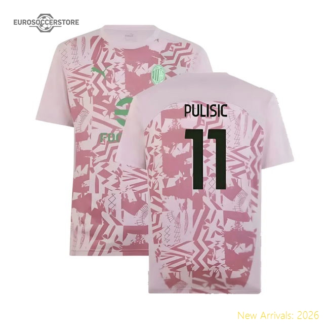 2024-2025 AC Milan Pre-Match Shirt (Grape) (Pulisic 11)-Football Jersey Hub