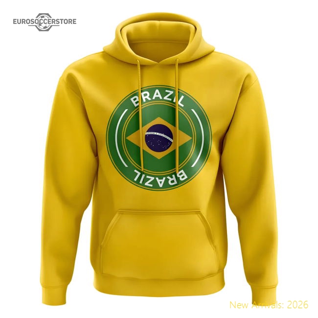 Brazil Football Badge Hoodie (Yellow)-Football Jersey Hub