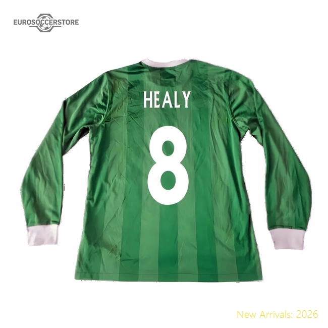 Northern Ireland 2010-12 Long Sleeve Home Shirt ((Good) XL) (Healy 8)-Football Jersey Hub