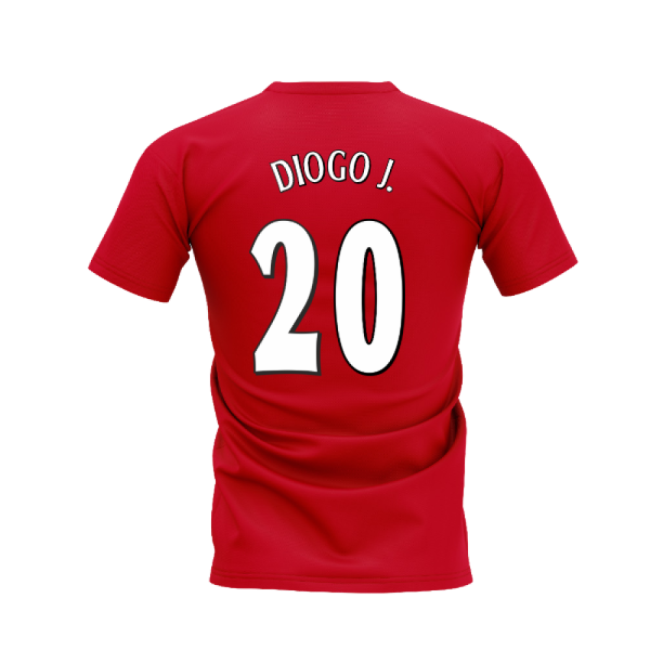 Liverpool 2000-2001 Retro Shirt T-shirt (Black) (Diogo J. 20)-Football Jersey Hub