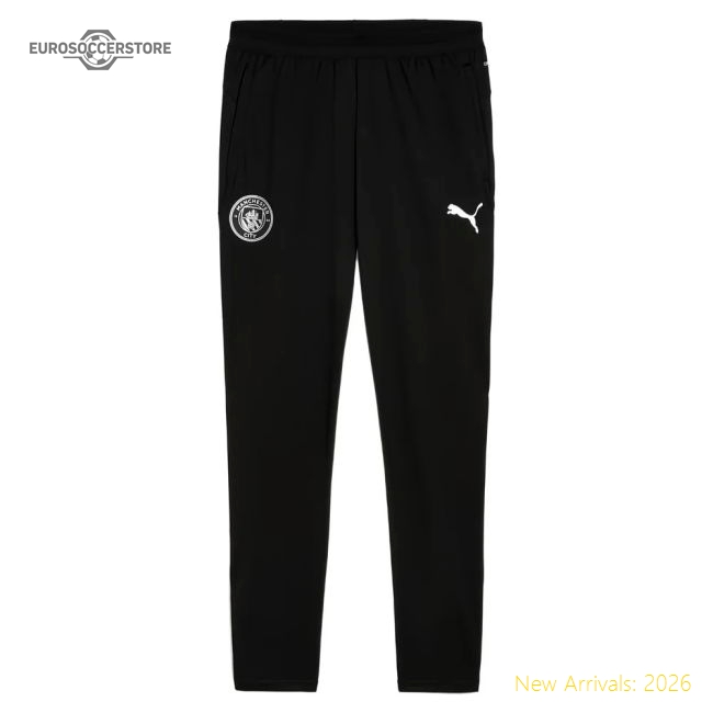 2025-2026 Man City Training Pants w/pockets (Black)-Football Jersey Hub