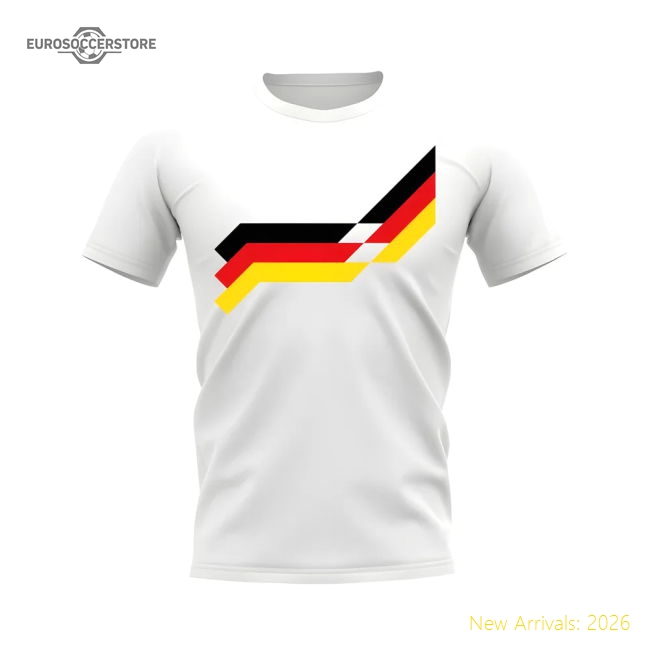 Germany 1988 Retro Pattern T-shirt (White)-Football Jersey Hub