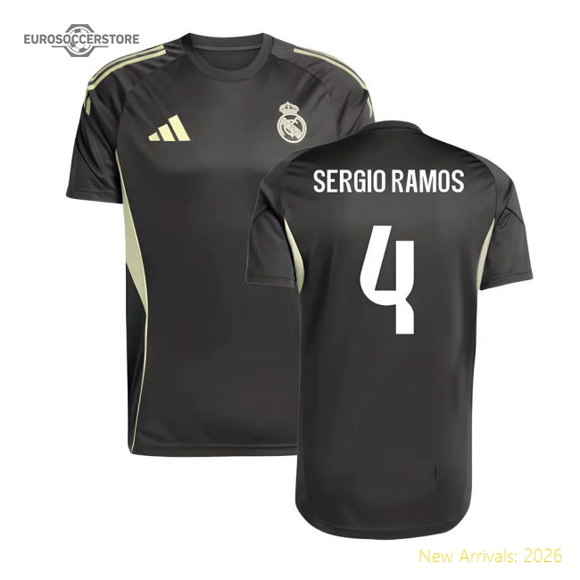 2025-2026 Real Madrid Training Jersey (Utility Grey) (Sergio Ramos 4)-Football Jersey Hub