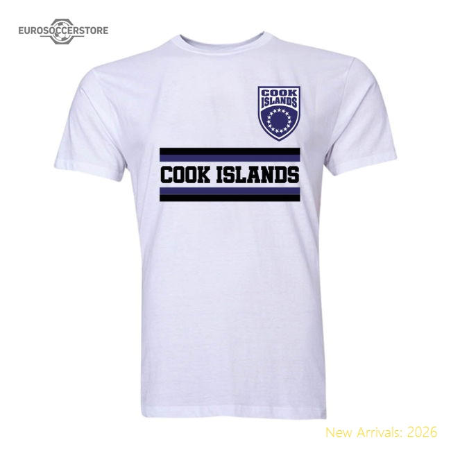 Cook Islands Core Football Country T-Shirt (White)-Football Jersey Hub