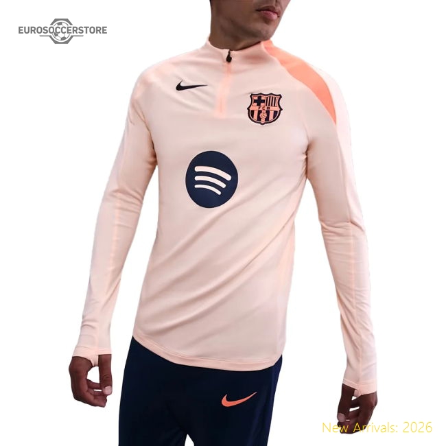 2025-2026 Barcelona Strike Dri-FIT Drill Top (Orange)-Football Jersey Hub