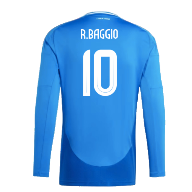 2024-2025 Italy Long Sleeve Home Shirt (R.BAGGIO 10)-Football Jersey Hub