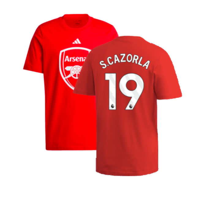 2024-2025 Arsenal DNA Graphic Tee (Red) (S.Cazorla 19)-Football Jersey Hub