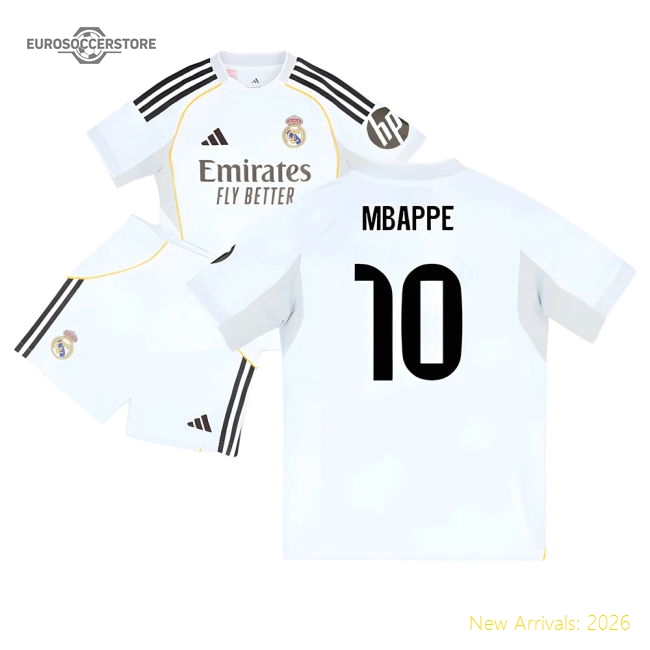 2025-2026 Real Madrid Home Youth Kit (Mbappe 10)-Football Jersey Hub