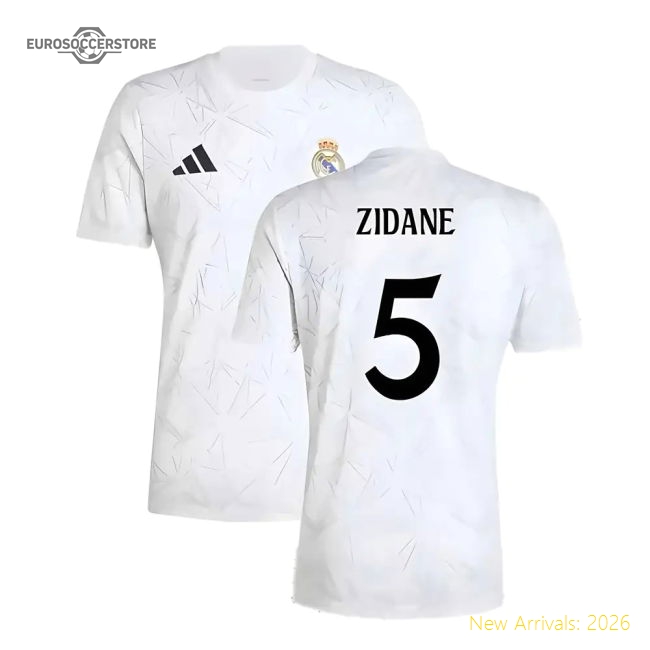 2024-2025 Real Madrid Pre-Match Shirt (White) (Zidane 5)-Football Jersey Hub